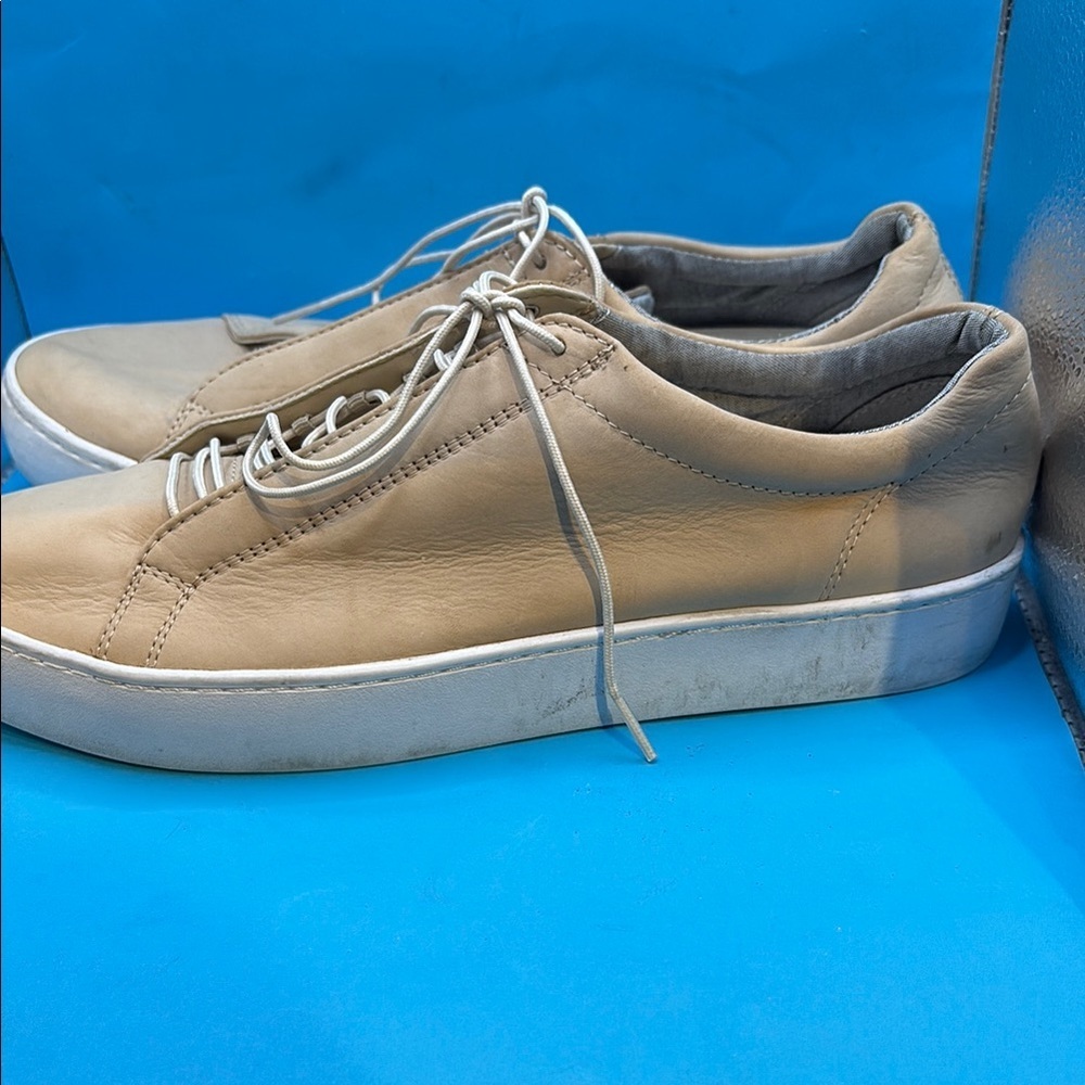 Vagabond Beige Leather Sneakers, size 9 women